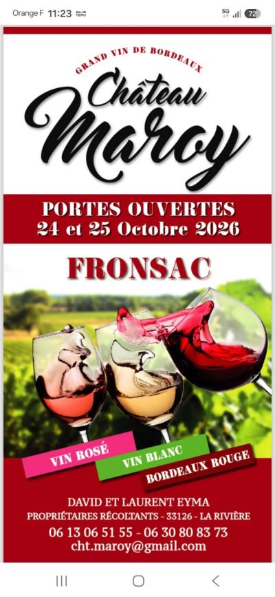 Château Maroy – Portes ouvertes Fronsac & Canon Fronsac
