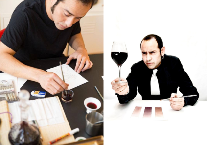 Ateliers Mauro Ceballos : peintures au vin rouge